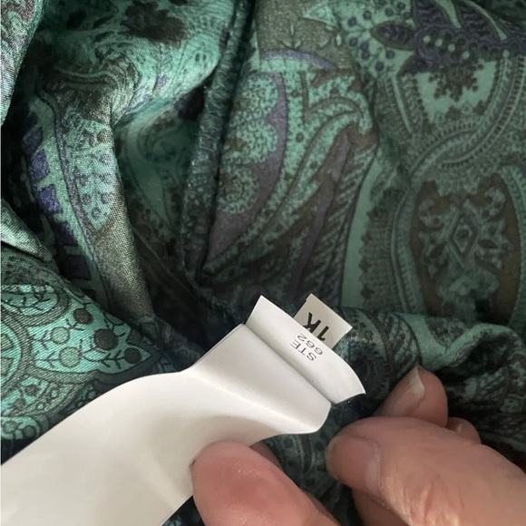 ZARA NWT SS21 WOMAN PRINTED SHIRT DRESS Color “Bottle Green” Size Large - Picture 7 of 9